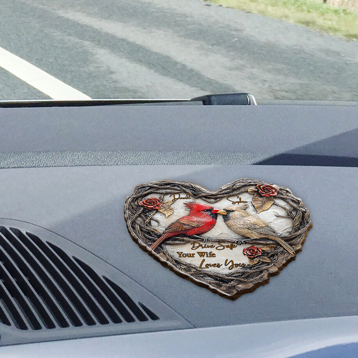 Drive safe - Personalized Couple Shaped Car Visor Clip