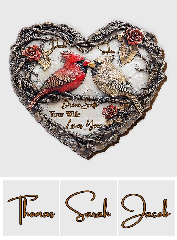 Drive safe - Personalized Couple Shaped Car Visor Clip