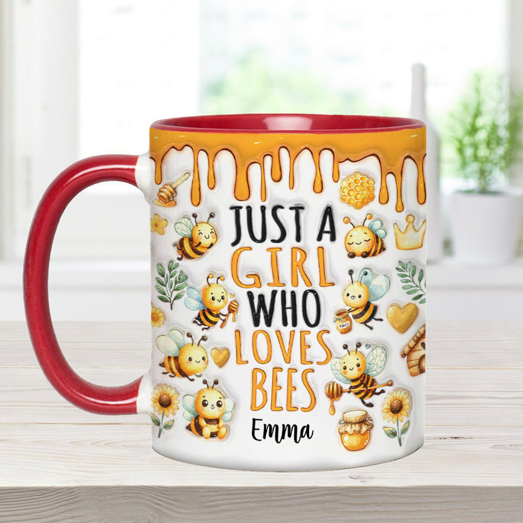 Mug personnalisé « Juste une fille qui aime les abeilles » avec motif abeille