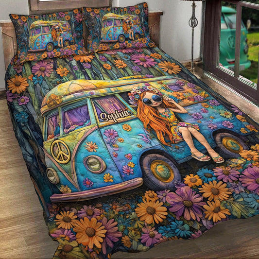 Awesome Caravan - Personalized Hippie Quilt Set