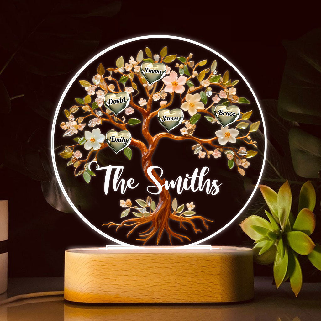 Loving Family - Personalized Family Shaped Plaque Light Base