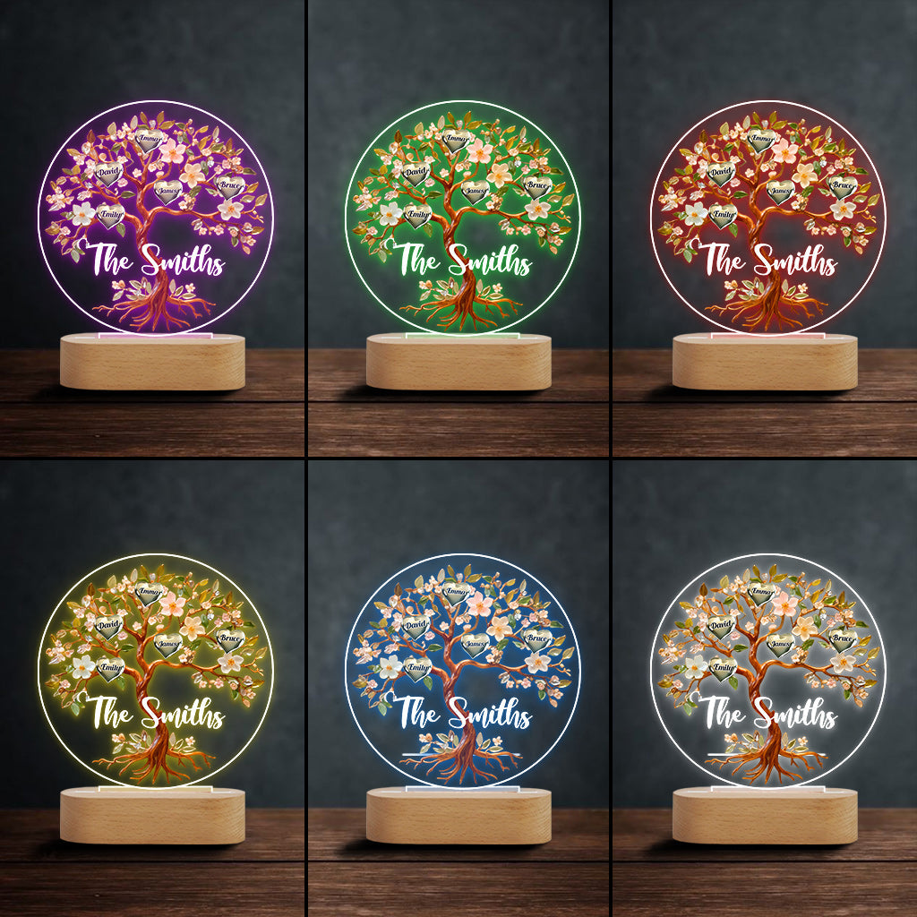 Loving Family - Personalized Family Shaped Plaque Light Base