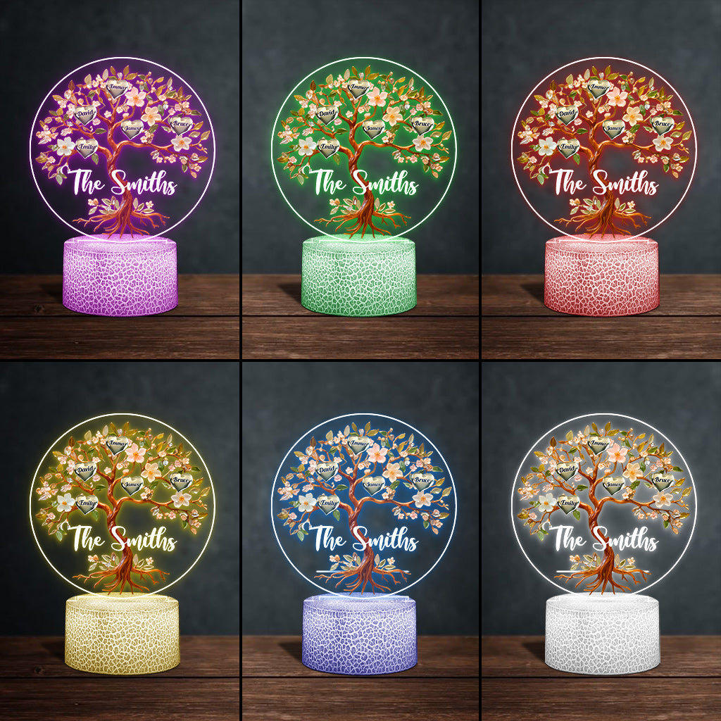 Loving Family - Personalized Family Shaped Plaque Light Base