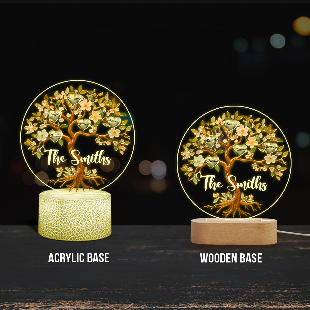 Loving Family - Personalized Family Shaped Plaque Light Base