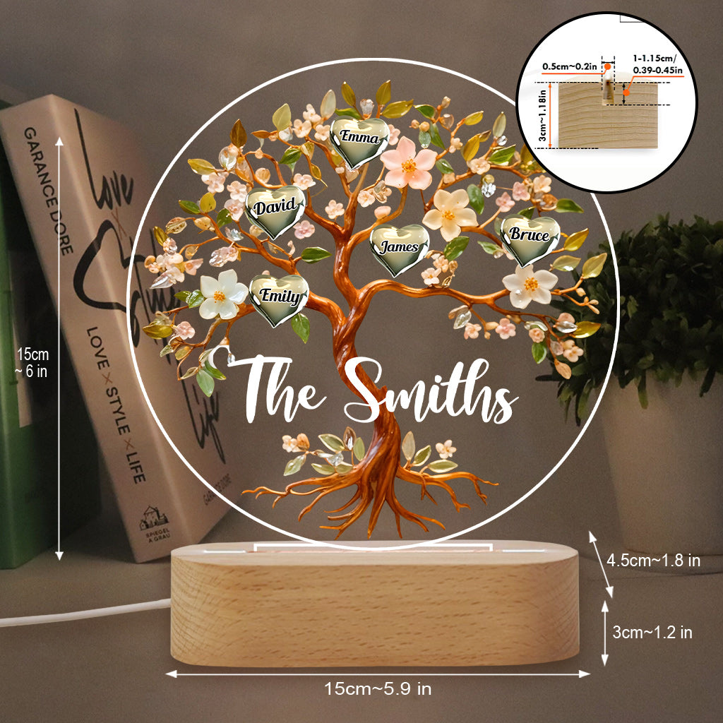 Loving Family - Personalized Family Shaped Plaque Light Base