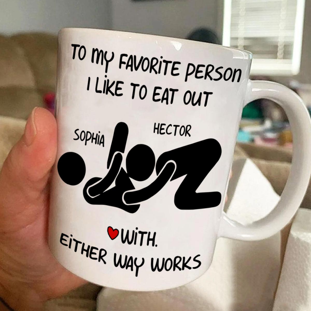 Cadeau d'anniversaire drôle et coquin pour elle/lui - Mug personnalisé pour couple