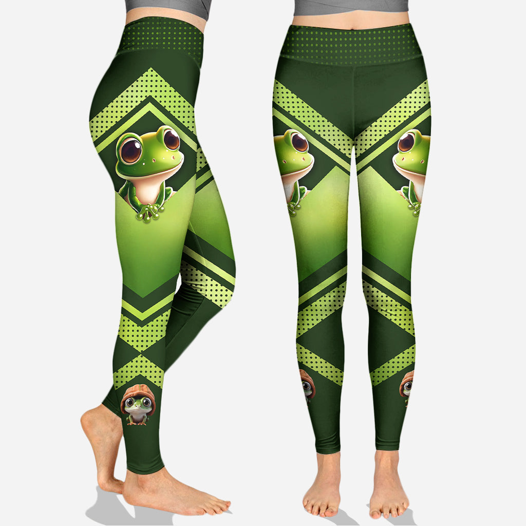 J'adore les grenouilles - Sweat à capuche et legging personnalisés avec grenouille