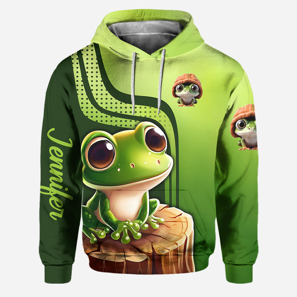 J'adore les grenouilles - Sweat à capuche et legging personnalisés avec grenouille