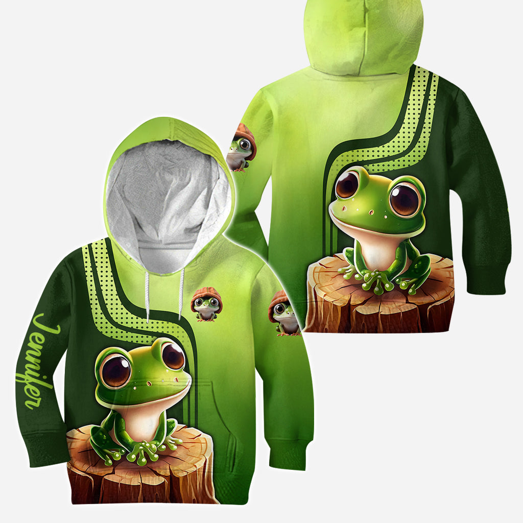 J'adore les grenouilles - Sweat à capuche et legging personnalisés avec grenouille