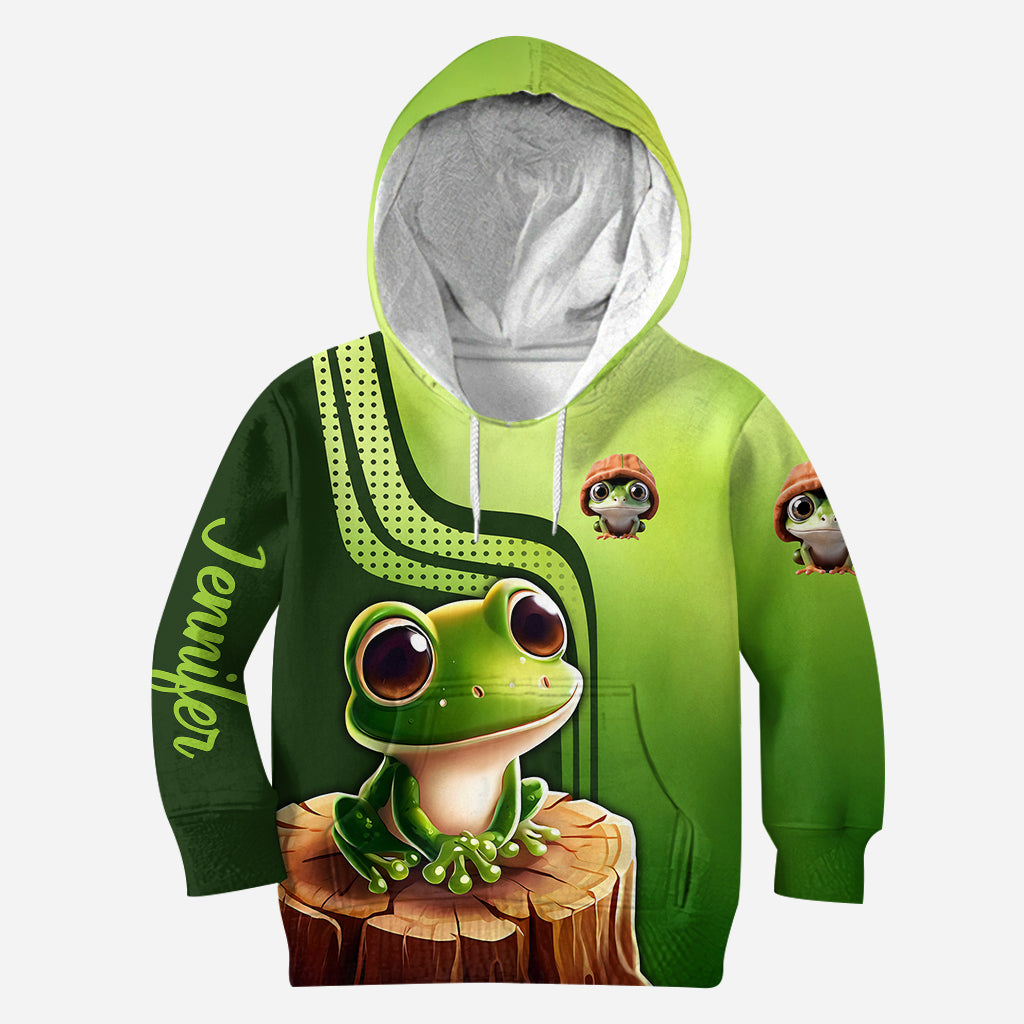 J'adore les grenouilles - Sweat à capuche et legging personnalisés avec grenouille