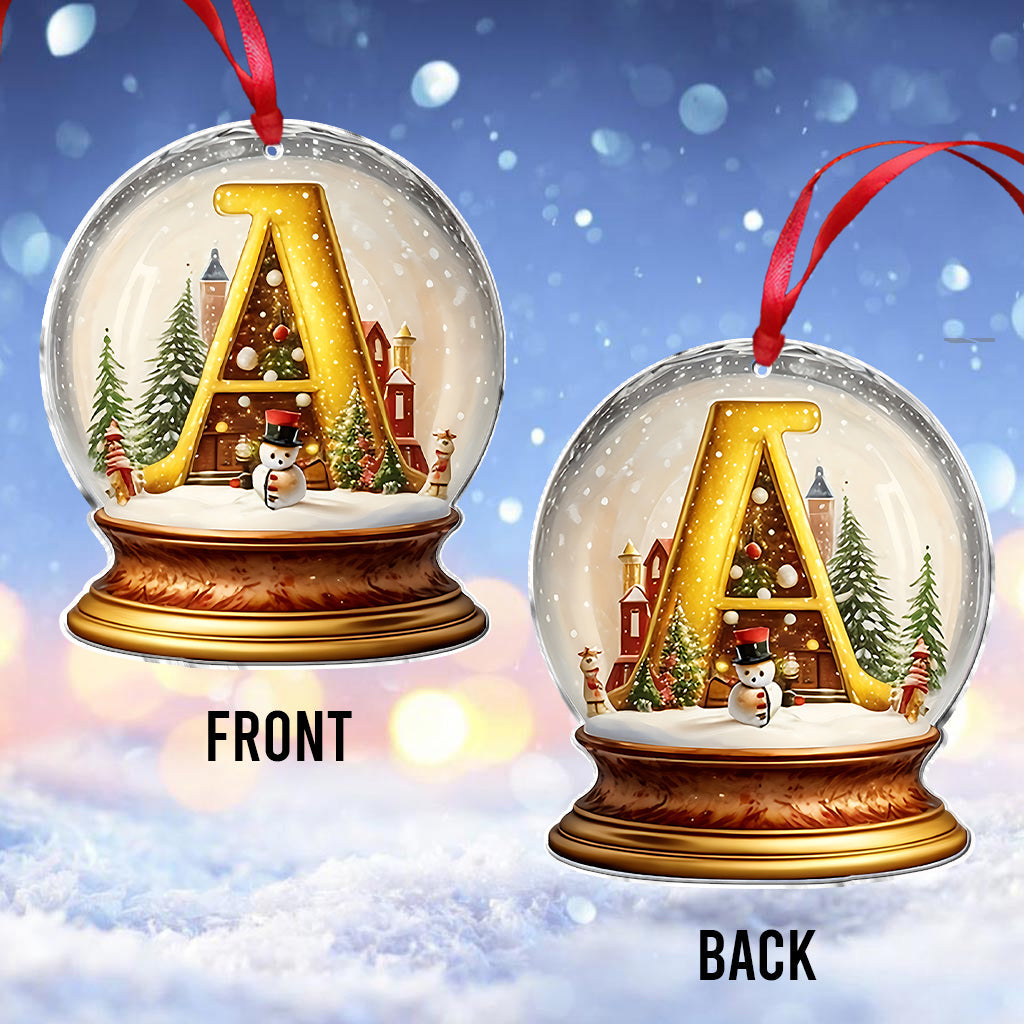 Alphabet de la boule à neige familiale - Ornement familial personnalisé