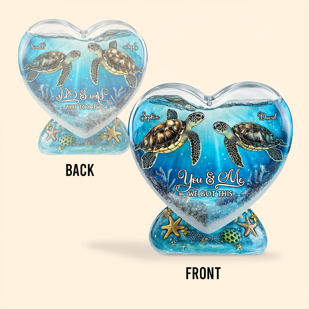 Toi et moi, on gère ! - Plaque acrylique personnalisée en forme de tortue