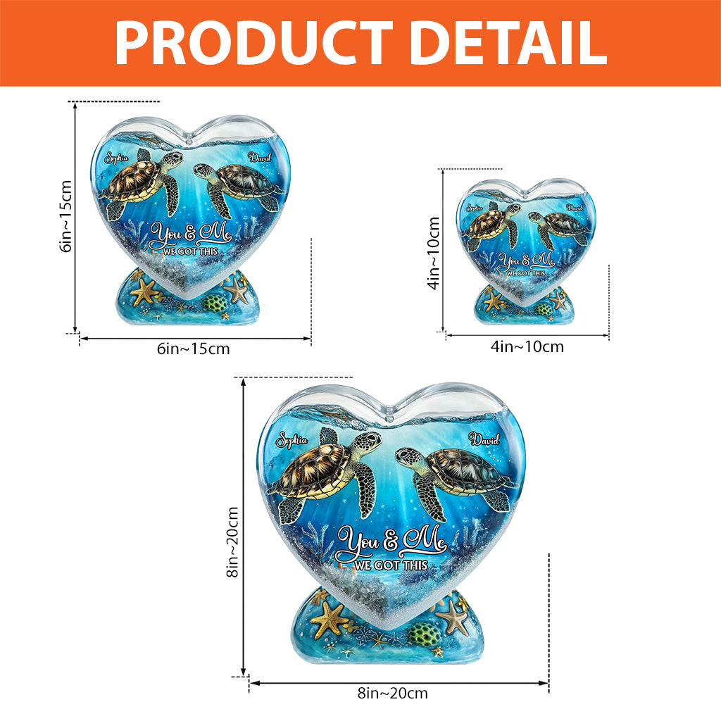 Toi et moi, on gère ! - Plaque acrylique personnalisée en forme de tortue