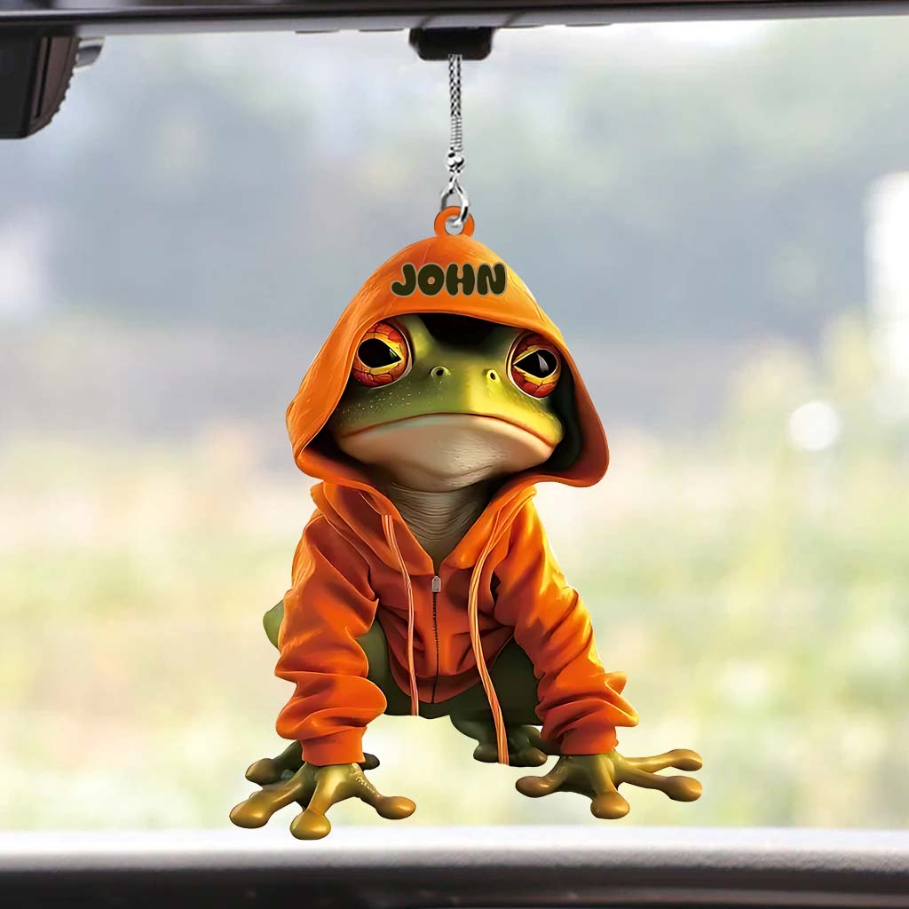 J'adore les grenouilles - Ornement de voiture grenouille personnalisé