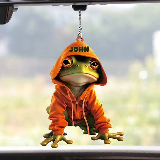 J'adore les grenouilles - Ornement de voiture grenouille personnalisé
