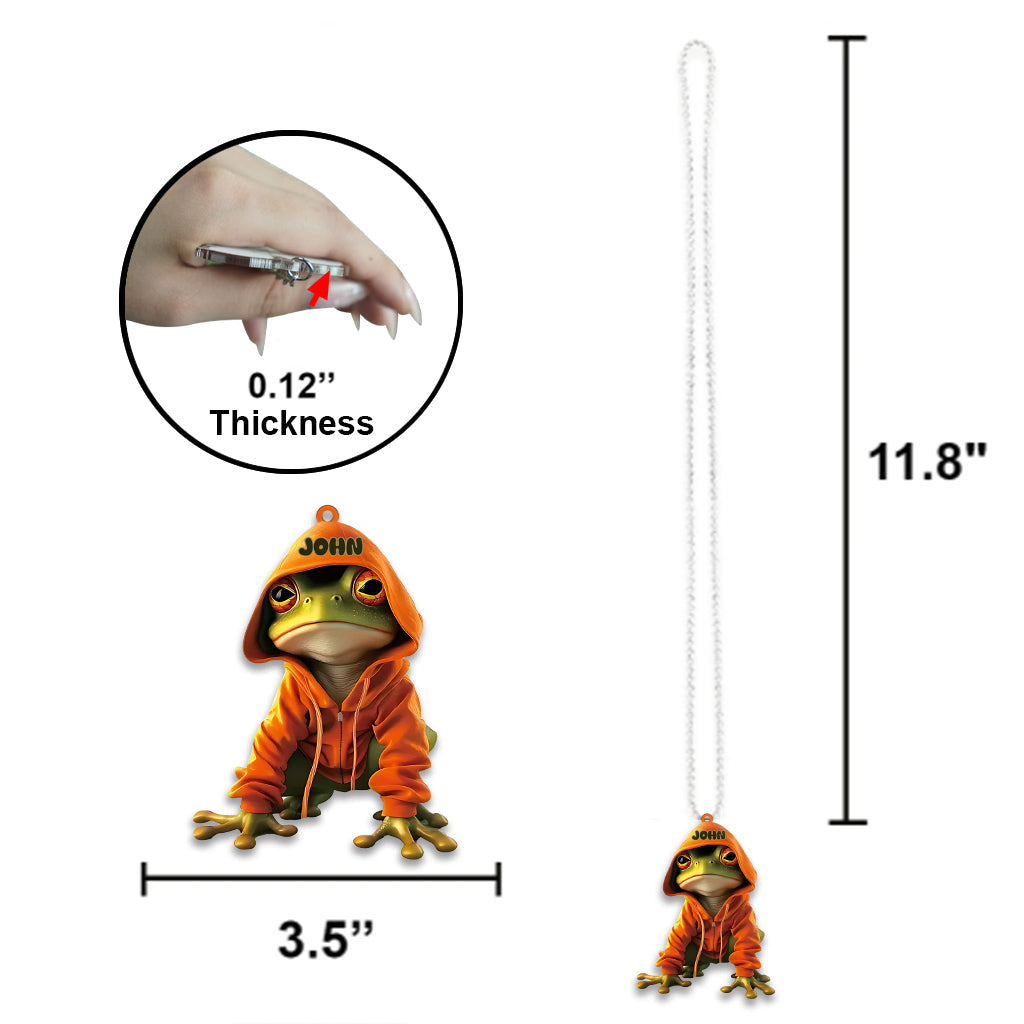 J'adore les grenouilles - Ornement de voiture grenouille personnalisé