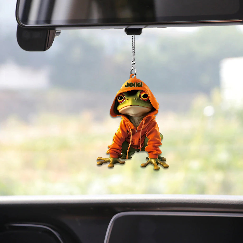 J'adore les grenouilles - Ornement de voiture grenouille personnalisé