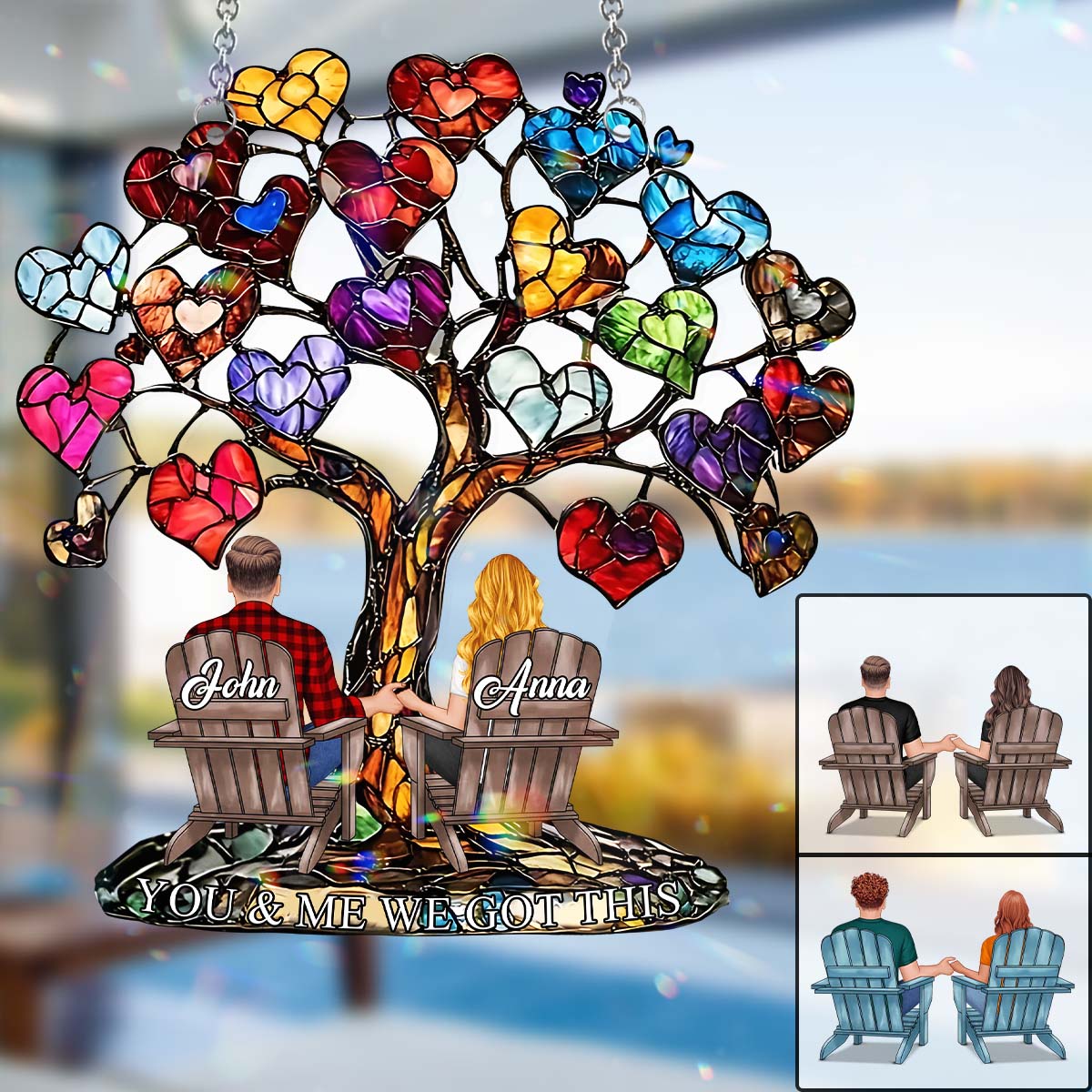 You And Me We Got This - Personalized Couple Window Hanging Suncatcher Ornament