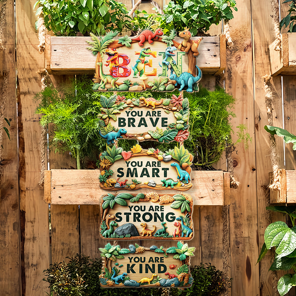 Tu es courageux, tu es intelligent - Panneau personnalisé en bois de palette pour enfant