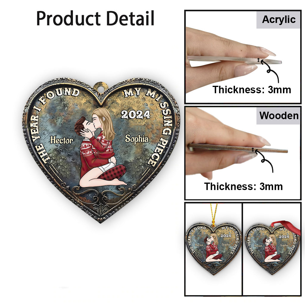 L'année où j'ai trouvé ma moitié - Couple qui s'embrasse - Ornement personnalisé pour couple