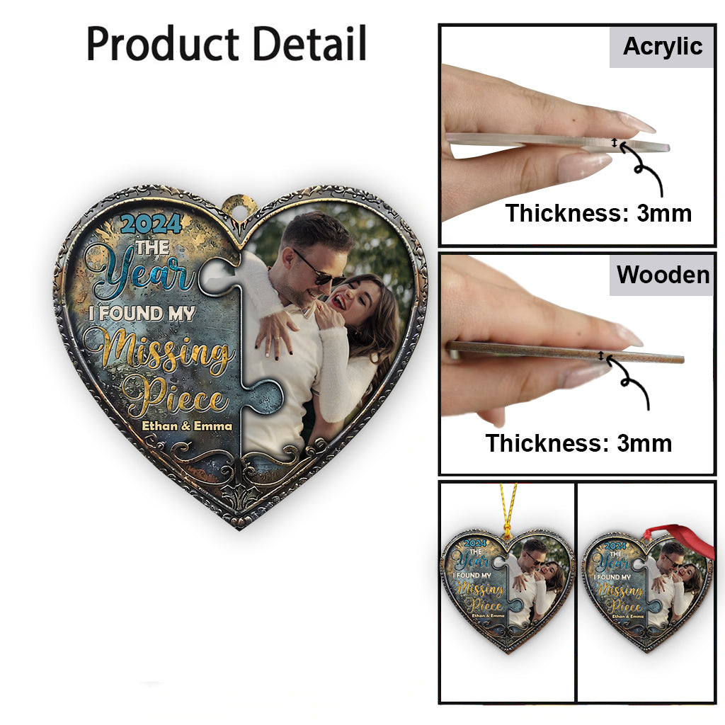 L'année où j'ai trouvé ma moitié - Couple qui s'embrasse - Ornement personnalisé pour couple
