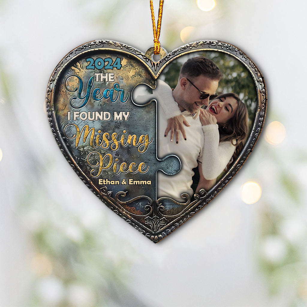 L'année où j'ai trouvé ma moitié - Couple qui s'embrasse - Ornement personnalisé pour couple