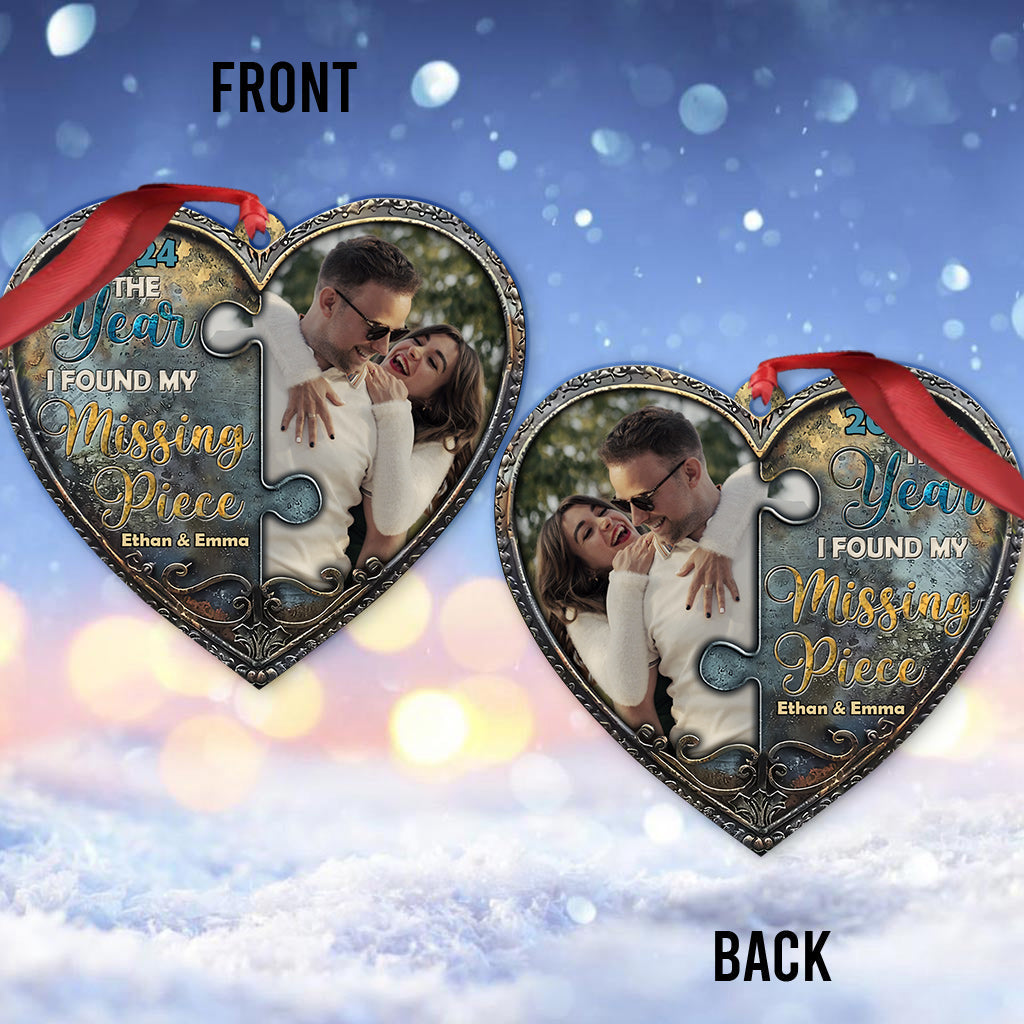 L'année où j'ai trouvé ma moitié - Couple qui s'embrasse - Ornement personnalisé pour couple