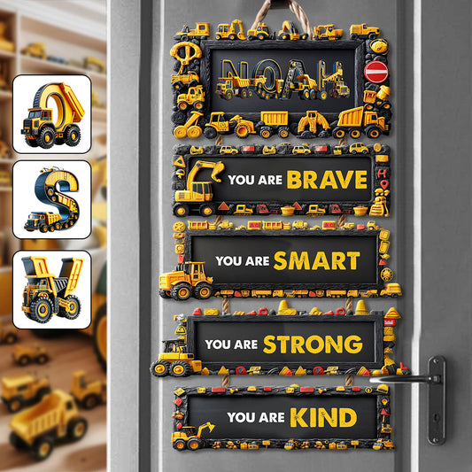 Tu es courageux, tu es intelligent - Panneau personnalisé en bois de palette pour enfant