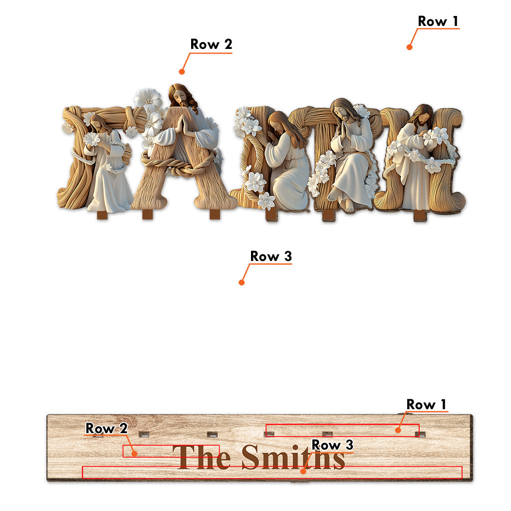 Sainte Famille - Décoration chrétienne personnalisée à un niveau, grand format, autoportante