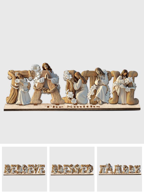 Sainte Famille - Décoration chrétienne personnalisée à un niveau, grand format, autoportante