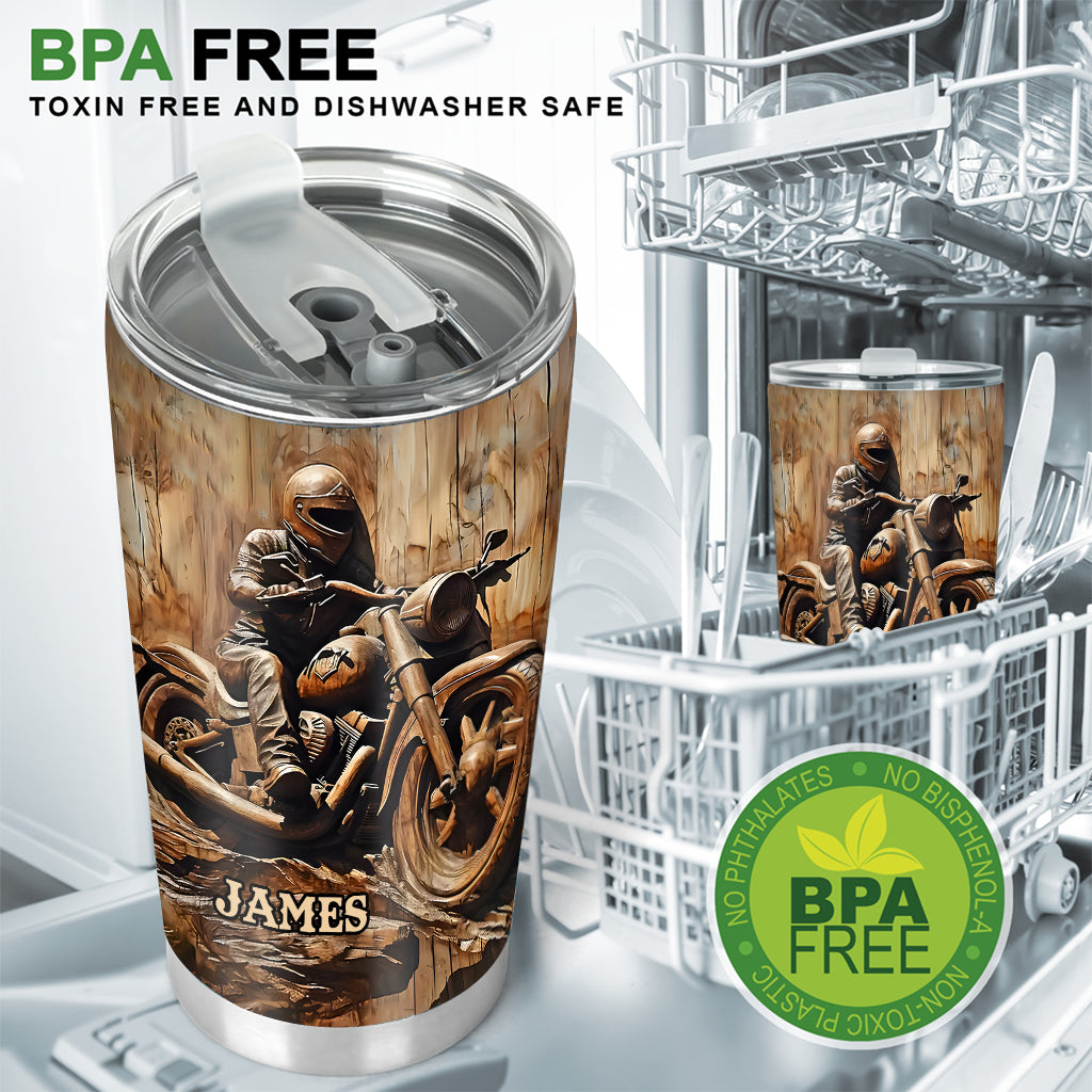 Never Underestimate An Old Man With A Motorcycle - Personalized Biker Tumbler