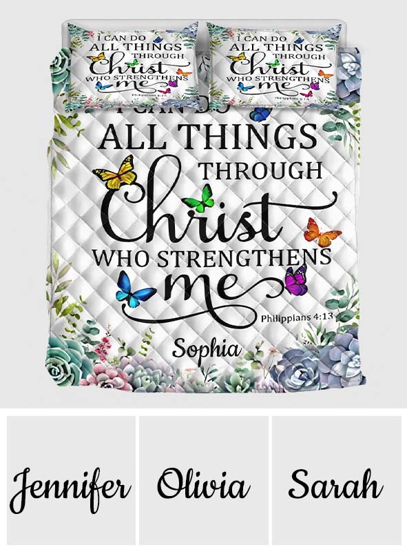 I Can Do Anything - Personalized Christian Quilt Set