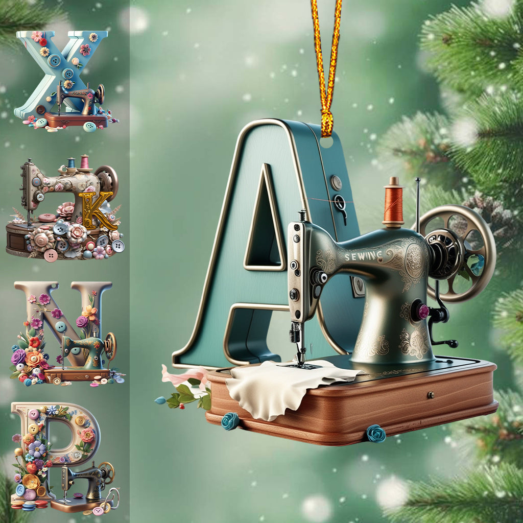 Beautiful Sewing Letter Ornament - Personalized Sewing Ornament
