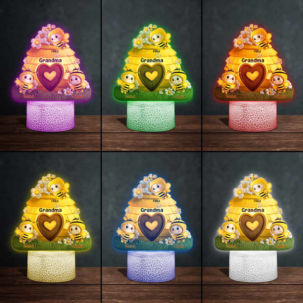 Raison d'être heureux - Plaque lumineuse personnalisée en forme de grand-mère