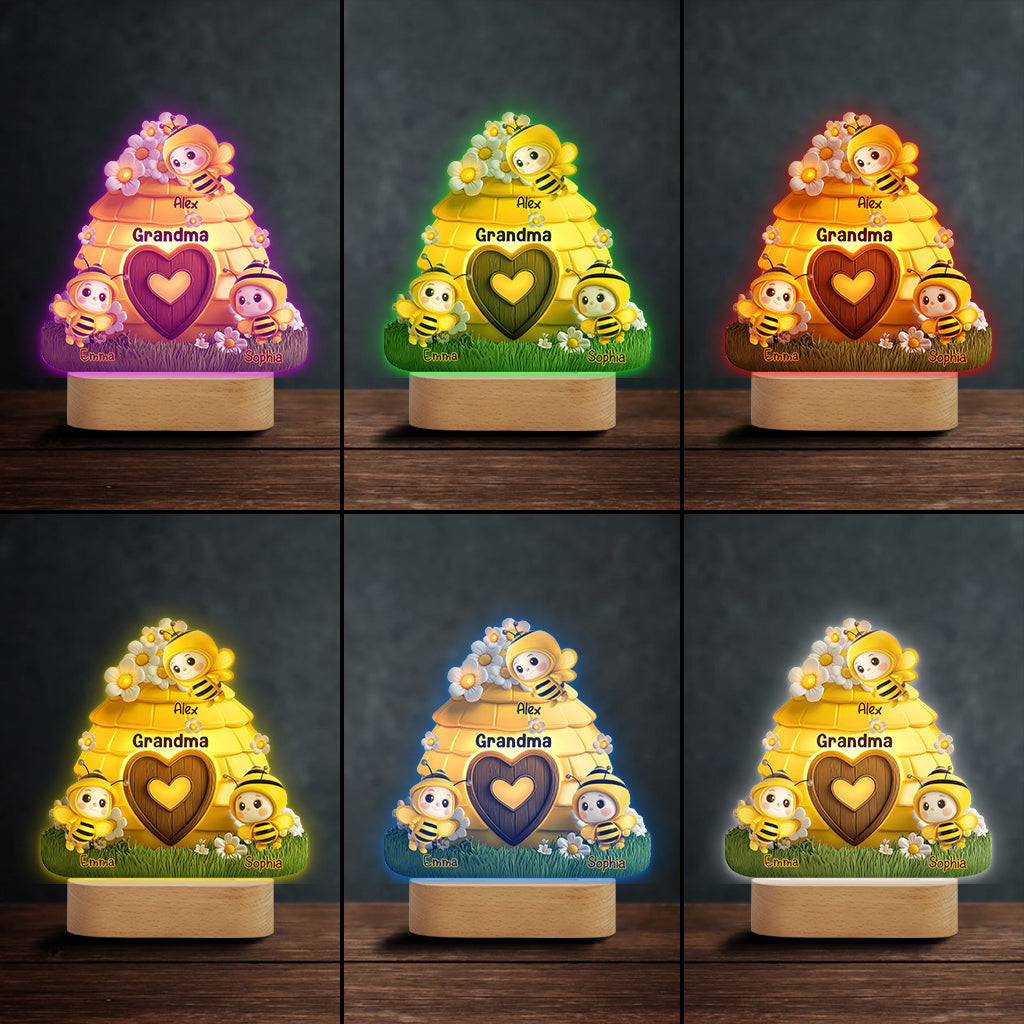 Raison d'être heureux - Plaque lumineuse personnalisée en forme de grand-mère