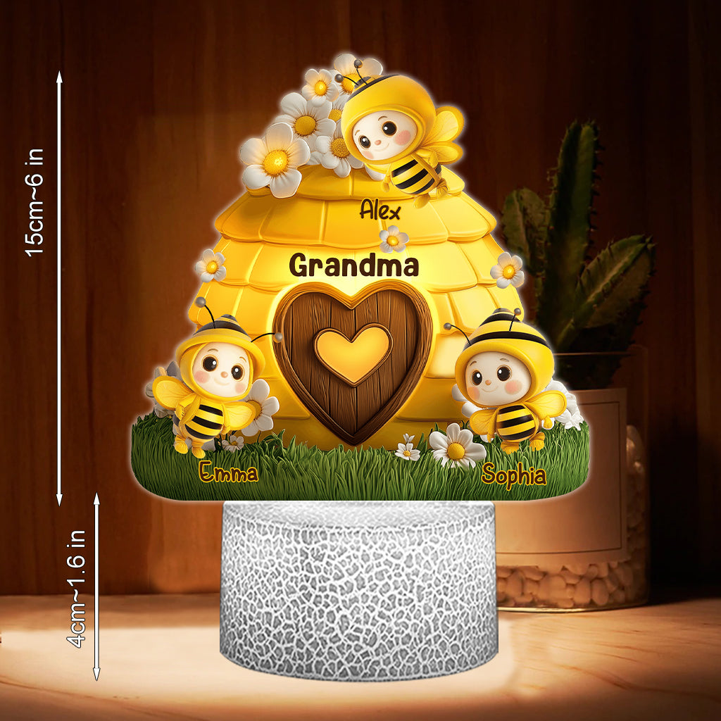 Raison d'être heureux - Plaque lumineuse personnalisée en forme de grand-mère