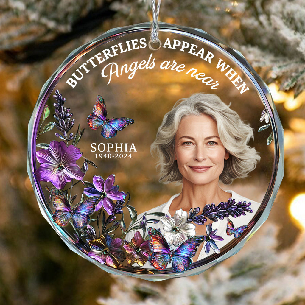 Je suis toujours avec toi - Ornement commémoratif personnalisé en verre rond