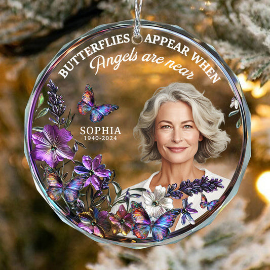 I'm Always With You - Personalized Memorial Round Shaped Glass Ornament