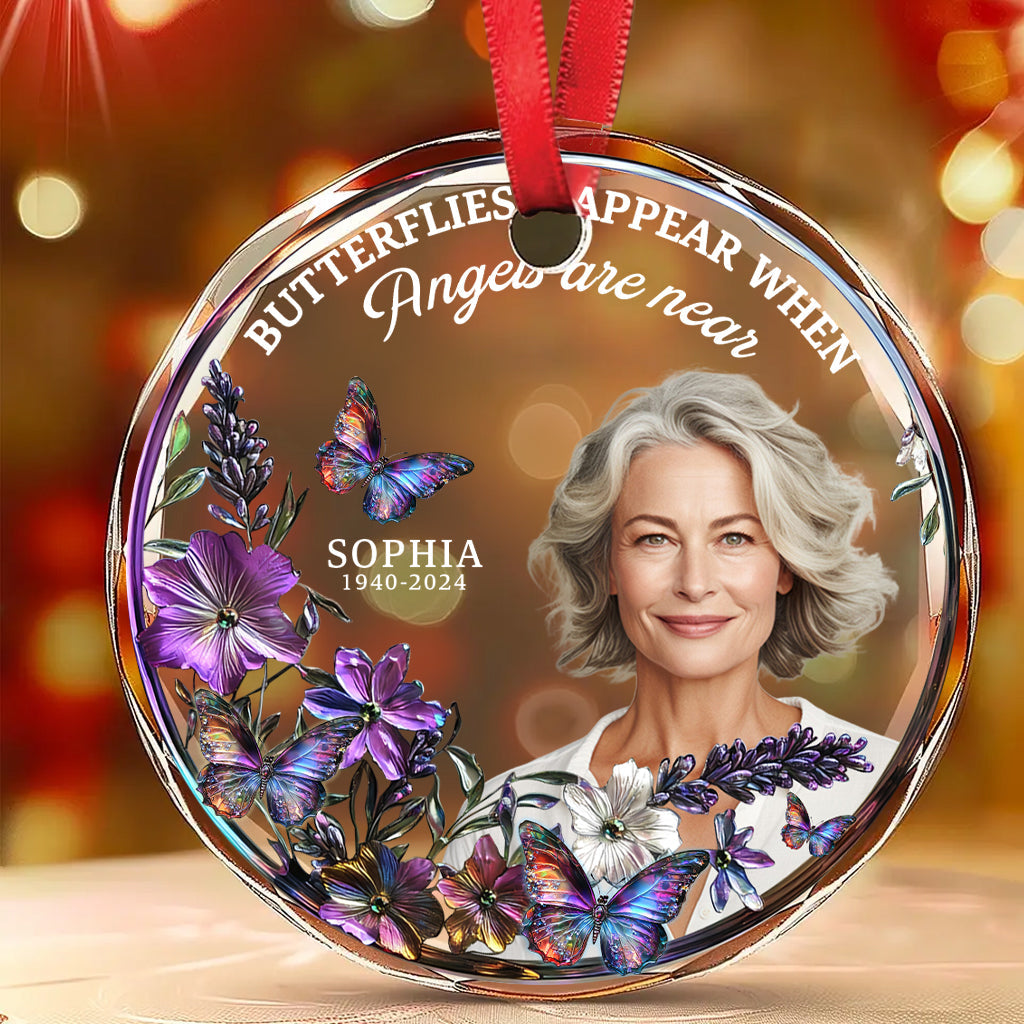 Je suis toujours avec toi - Ornement commémoratif personnalisé en verre rond