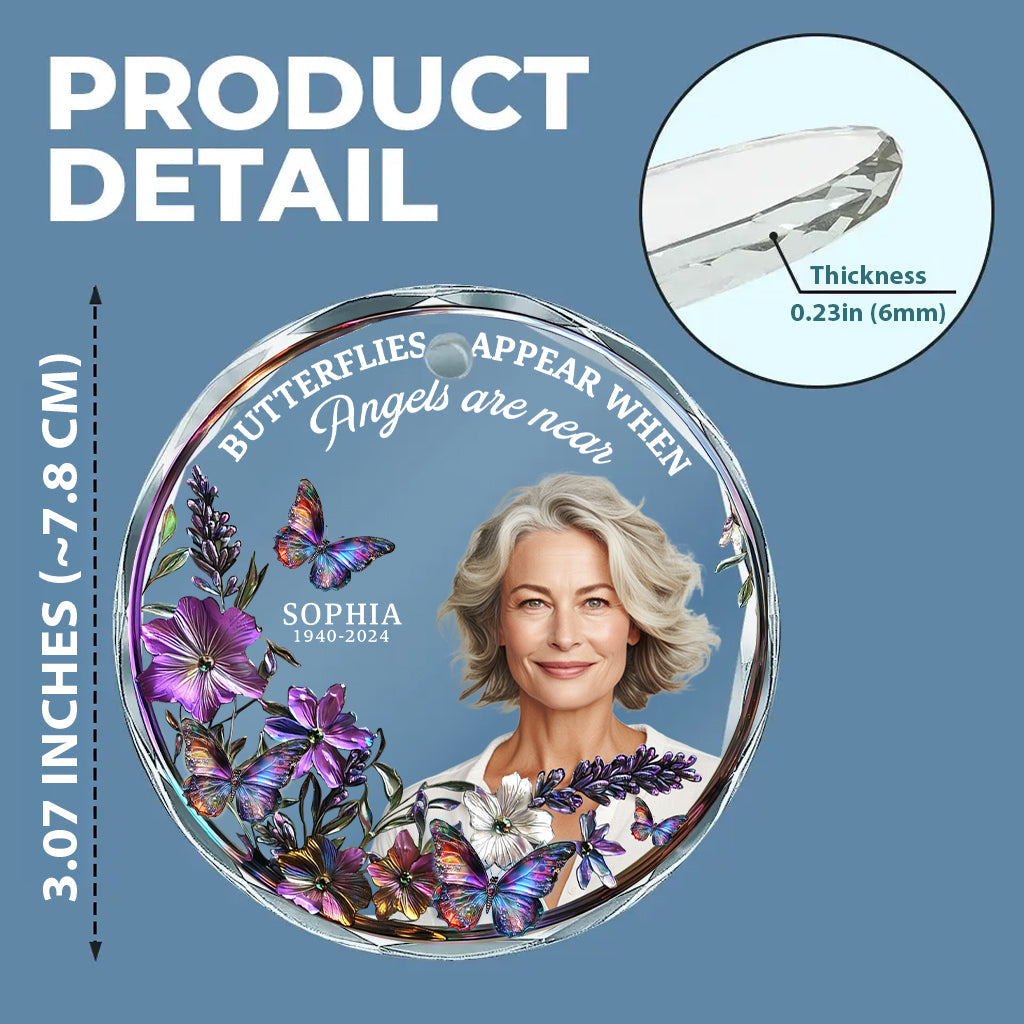 Je suis toujours avec toi - Ornement commémoratif personnalisé en verre rond