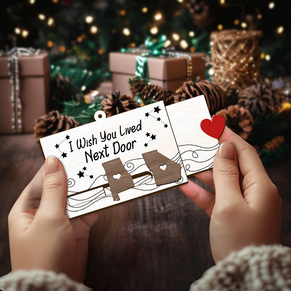 J'aimerais que tu habites à côté - Ornement coulissant personnalisé pour ma meilleure amie