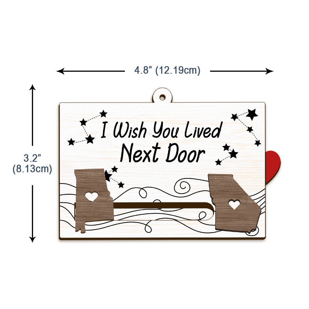 J'aimerais que tu habites à côté - Ornement coulissant personnalisé pour ma meilleure amie