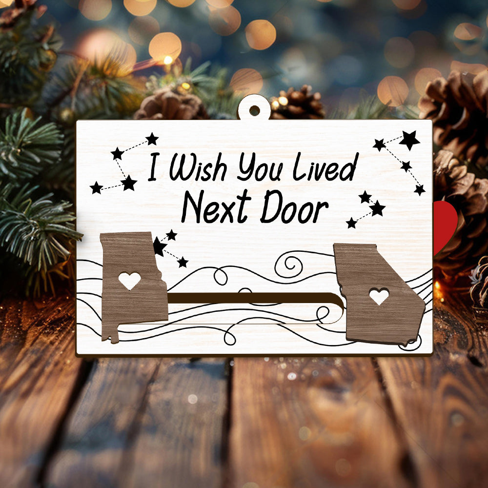 J'aimerais que tu habites à côté - Ornement coulissant personnalisé pour ma meilleure amie