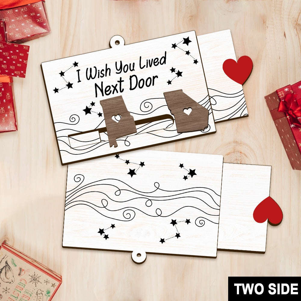 J'aimerais que tu habites à côté - Ornement coulissant personnalisé pour ma meilleure amie