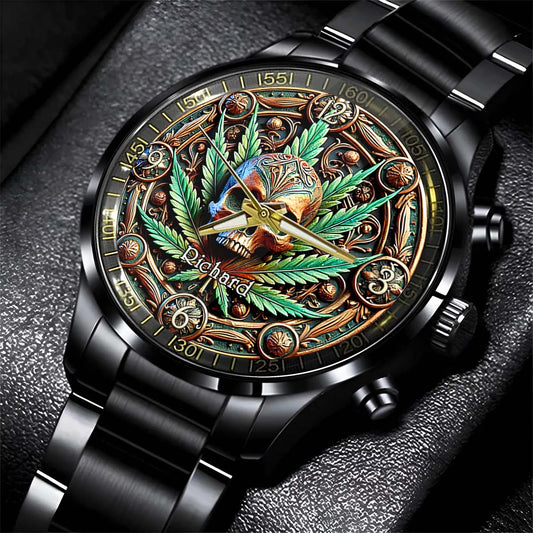 High Times - Montre-bracelet personnalisée sur le thème du cannabis