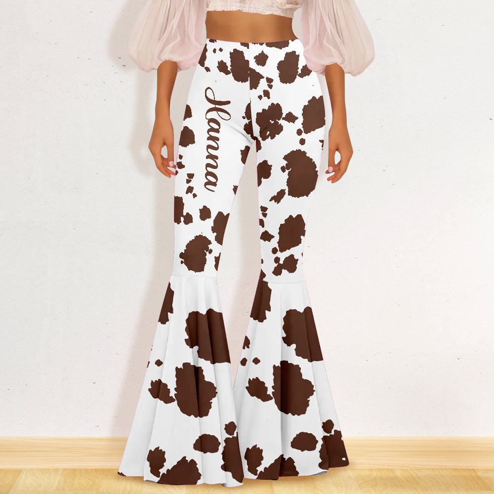 J'adore les leggings évasés personnalisés pour vaches Highland.