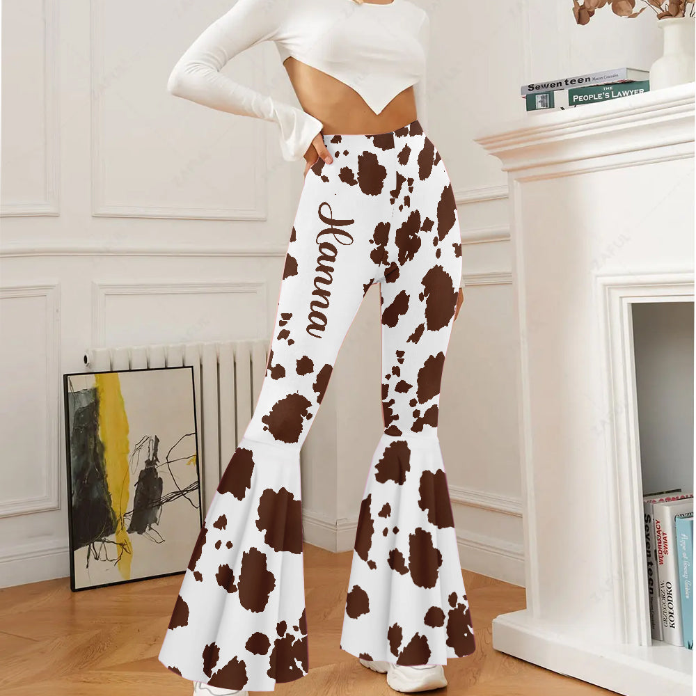 J'adore les leggings évasés personnalisés pour vaches Highland.
