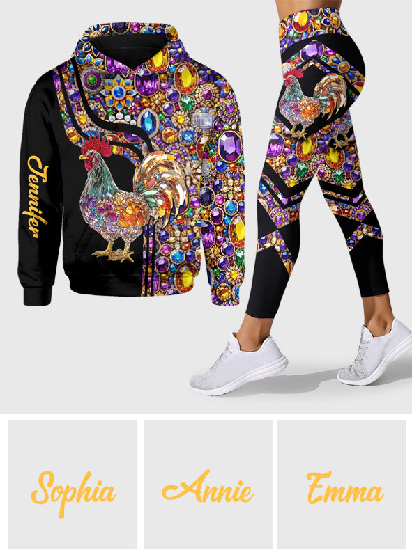 Sparkle Rooster - Personalized Chicken Hoodie and Leggings