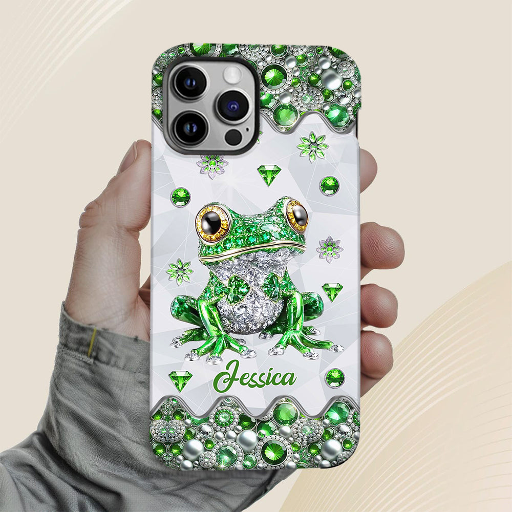 Une fille qui adore les grenouilles - Coque de téléphone personnalisée avec motif grenouille