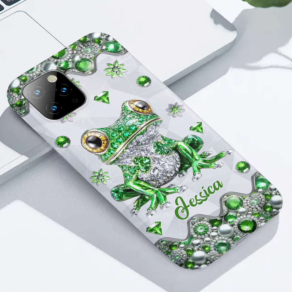 Une fille qui adore les grenouilles - Coque de téléphone personnalisée avec motif grenouille